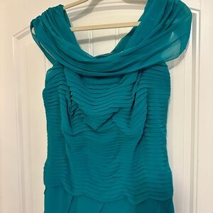 Tadashi teal evening gown